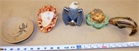 Cameo Seashell, Signed Pottery Figures & More