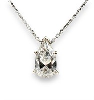 Large 2.4cts Diamond Pendant & Platinum Necklace