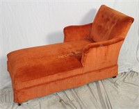 Mid Century Burnt Orange Fainting Couch Sofa