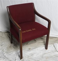 Vintage Burgundy Fabric & Wood Accent Side Chair