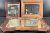 3 Antique Wood Framed Mirrors