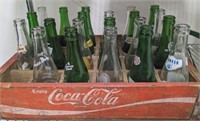 COKE CRATE AND BOTTLES