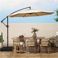 10ft Wikiwiki Patio Umbrella with Base  Beige