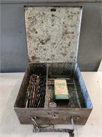 Vintage Metal Box with Drill Bits