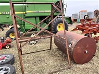 Upright 250 gal gas tank with stand