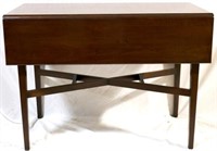 Solid mahogany drop side table w/ 2 drawers