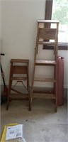 2 Wooden Ladders- Step Stool