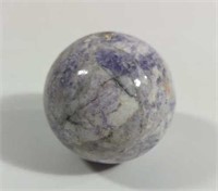 Hand Carved Polished Purple Calcite Sphere