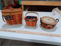 Longaberger Baskets with liners. 7x9x5 to