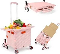 Foldable Utility Cart With Stair Climbing Wheels