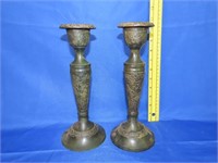 Pair of Metal Candle Holders