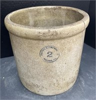 (F) Macomb Stoneware Antique Crock 2 Gallons