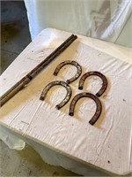 4 Old Horse Shoes With Stakes.