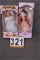 2 Porcelain Dolls 18"