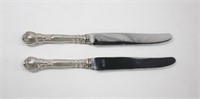 2 Pc Birk's Sterling Silver Handle Dinner Knives