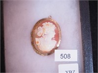 Unmarked cameo pin pendant