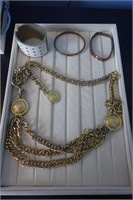 Gold Colored Chain Belt and bracelet lot