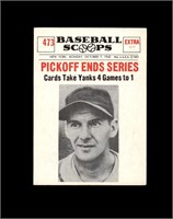 1961 Nu Card Scoops #473 Pickoff Ends Series EX