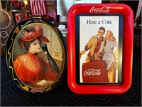 Pair of Vintage Style Coca-Cola Metal Trays
