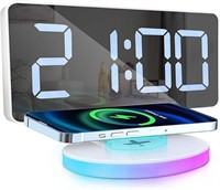 Digital Alarm Clock with Wireless Charging,