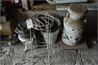 Plant Stands, Iron Coal Bucket, Milk Can