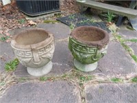 Two Classical Style Concrete Garden Urns