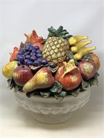 Large capodimote style fruit bowl has some chips