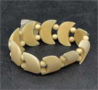 Simulated ivory stretch bracelet