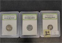 3 Slabbed US coins