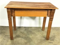 Small Antique Oak Table w Drawer Needs TLC