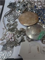 Lot of Silvertone Necklaces w/ Different Designs