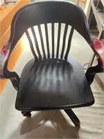 2 x Vintage Banker Chairs - Black