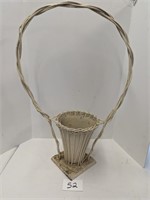 Antique Oval Wicker Bouquet Basket