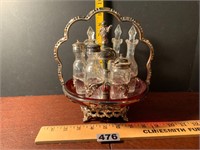 Antique RARE Ornate Castor Set w/Bell Cherub