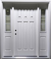 34" Smooth Fiberglass Door with Two Sidelites