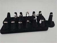 Assorted adjustable toe and baby rings- marks: RJ