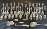 27 pcs of sterling silver spoons and forks