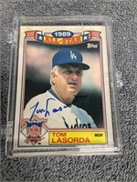 1989 Topps All Star Card Tom Lasorda  Autographed