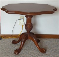 Hand Carved Cherry Wooden Side Table