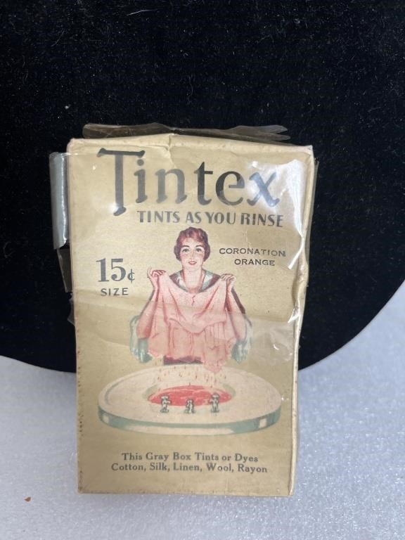 Vintage 1930's era original box of Tintex dye in