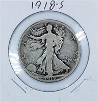 1918-S U.S. Silver Walking Liberty Half Dollar