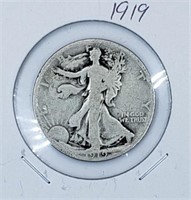 1919 U.S. Silver Walking Liberty Half Dollar