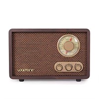 LoopTone FM AM Radio Retro Wood Radio with