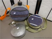 3 Canteens (2 Plastic, 1 Aluminum Double Wall)