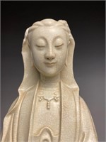 Old Chinese Porcelain Guan Yin Statue Icon