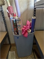 Bin with Assorted Wrapping Paper