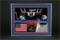 Space Shuttle Endeavour Flown Flag and Patch. 2009