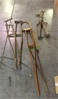 Lot includes primitive crutches and yolks as well