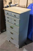 Small upright dresser has been painted shabby