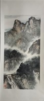 Chinese Ink Color LandscapeScroll Painting,Signed